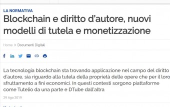 IL DIRITTO D'AUTORE E LA BLOCKCHAIN